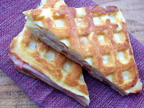 Waffle-Grilled Ham and Cheese