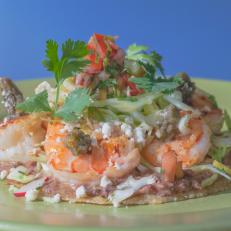 Shrimp and Cholla bud tostada: Photo by Jackie Alpers for the Food Network