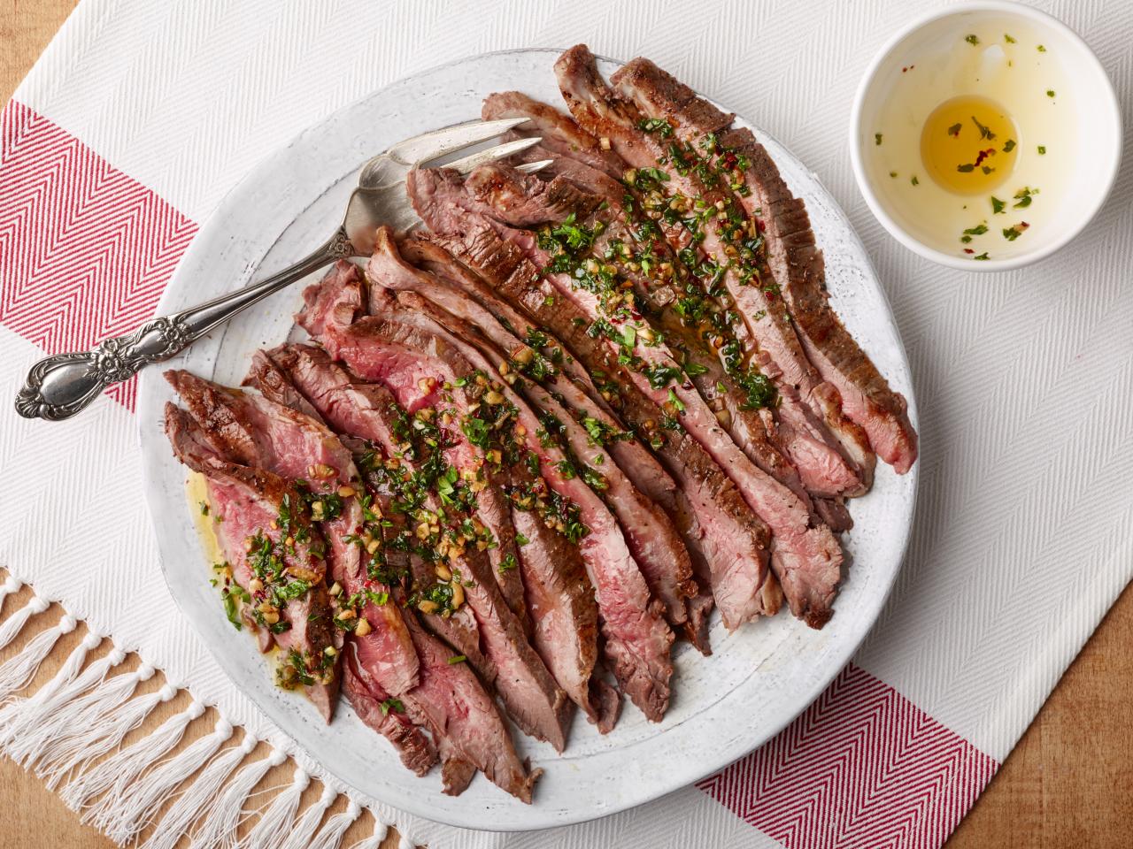 Pan-Seared Flank Steak with Herb Sauce