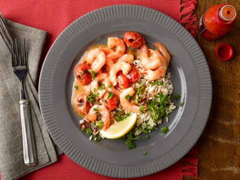 Spicy Shrimp and Tomatoes with Scallion Rice
