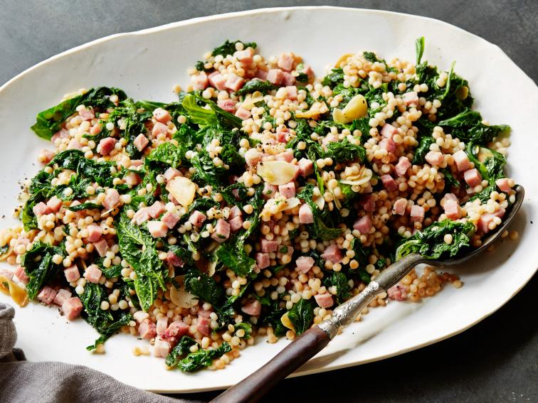 Mustard Greens and Ham with Toasted Couscous Recipe Food Network