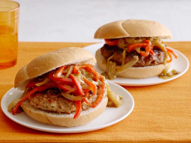 Beef And Chicken Fajita Burgers Have One Of Each Recipe Rachael Ray Food Network