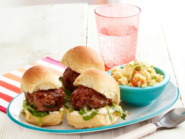 Chinese Meatball Sliders with Pineapple Salad