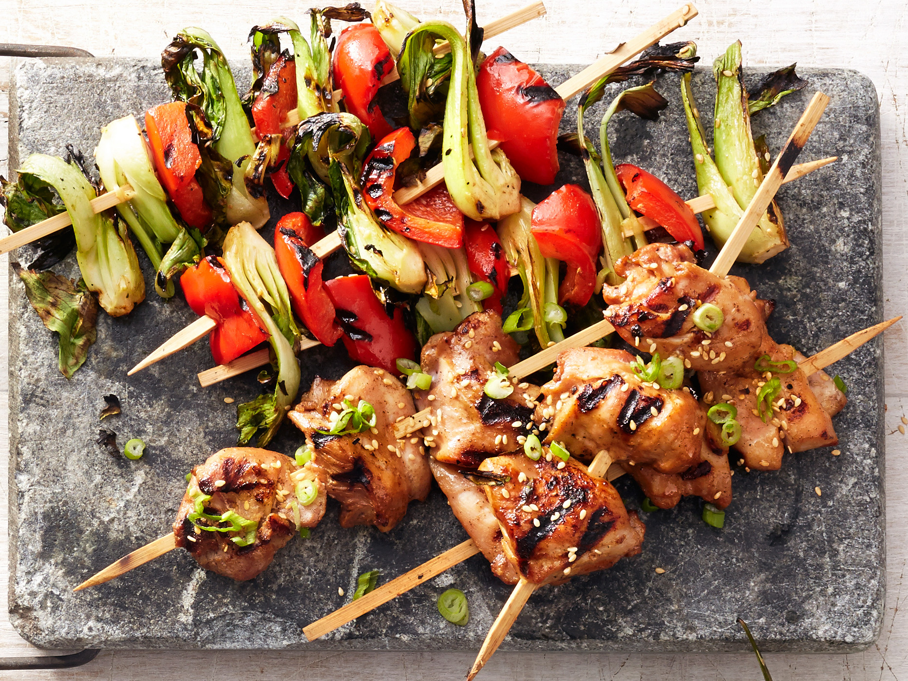 Hoisin Chicken and Bok Choy Kebabs Recipe - Chef's Resource Recipes