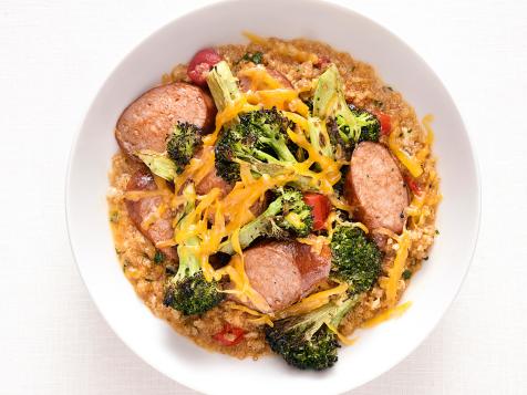 Cheesy Quinoa with Turkey Kielbasa
