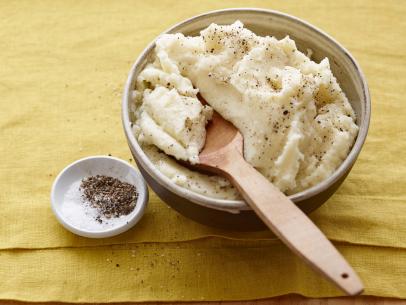 HOW TO MAKE MASHED POTATOESFood Network KitchensRusset or Yukon Gold Potatoes, Heavy Cream, Unsalted Butter, Kosher Salt, Ground BlackPepper