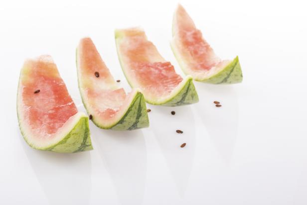 eaten water melon slices