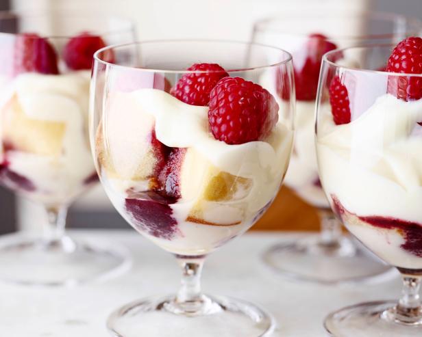 Raspberry Trifle with Rum Sauce Recipe | Sandra Lee | Food Network