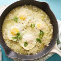 Food Network Kitchen's Baked Eggs with Salsa Verde as seen on Food Network