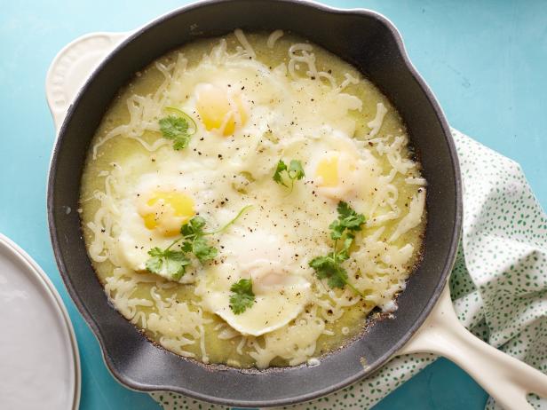 Food Network Kitchen's Baked Eggs with Salsa Verde as seen on Food Network