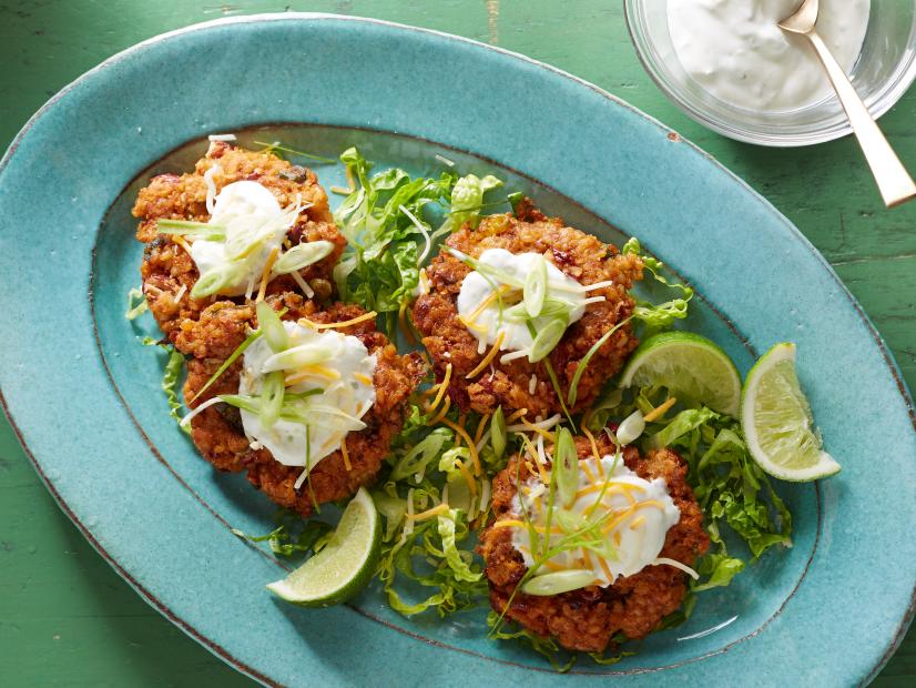 Food Network Kitchen's Chili Bean Burger Cakes For Whole Grains as seen on Food Network