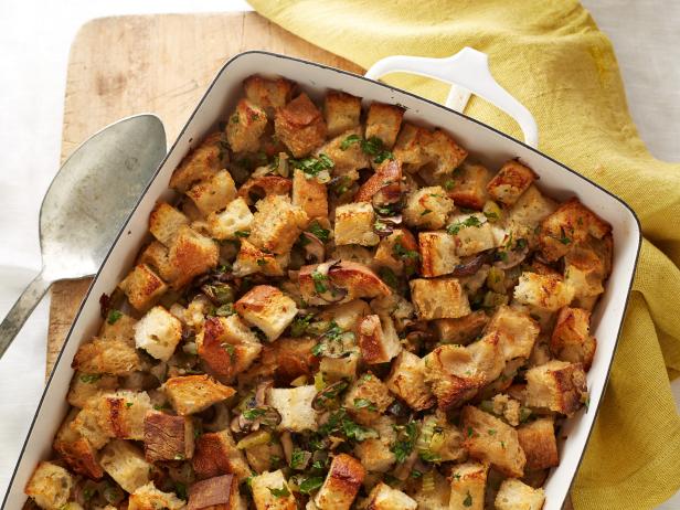 Food Network's Vegan Stuffing For Vegan and Vegetarian Thanksgiving as seen on Food Network