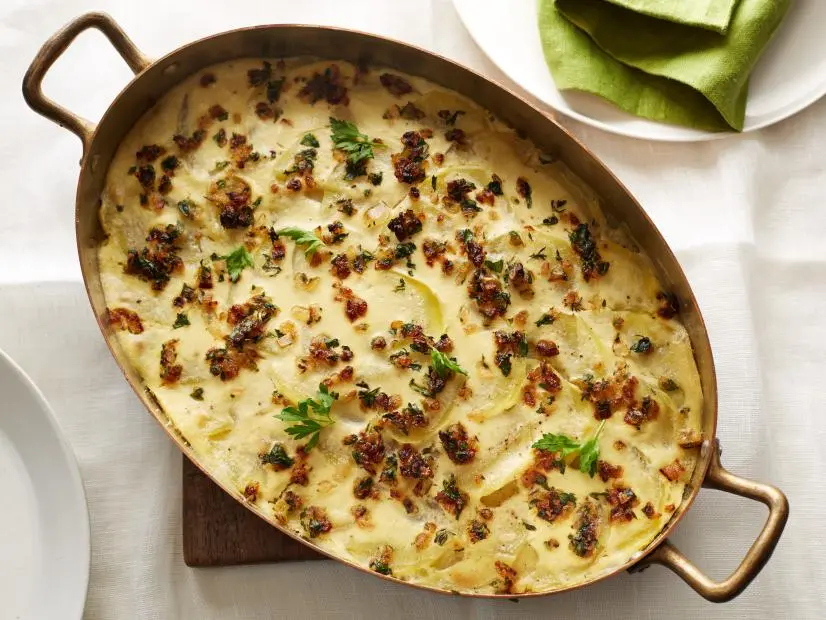 Food Network's Vegan Scalloped Potatoes For Vegan and Vegetarian Thanksgiving as seen on Food Network
