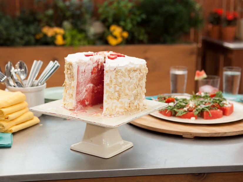 Summer party recipes including Watermelon Cake, as seen on Food Network's The Kitchen, Season 2.