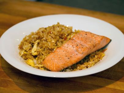 Fried Rice With Simple Baked Salmon Recipe Food Network