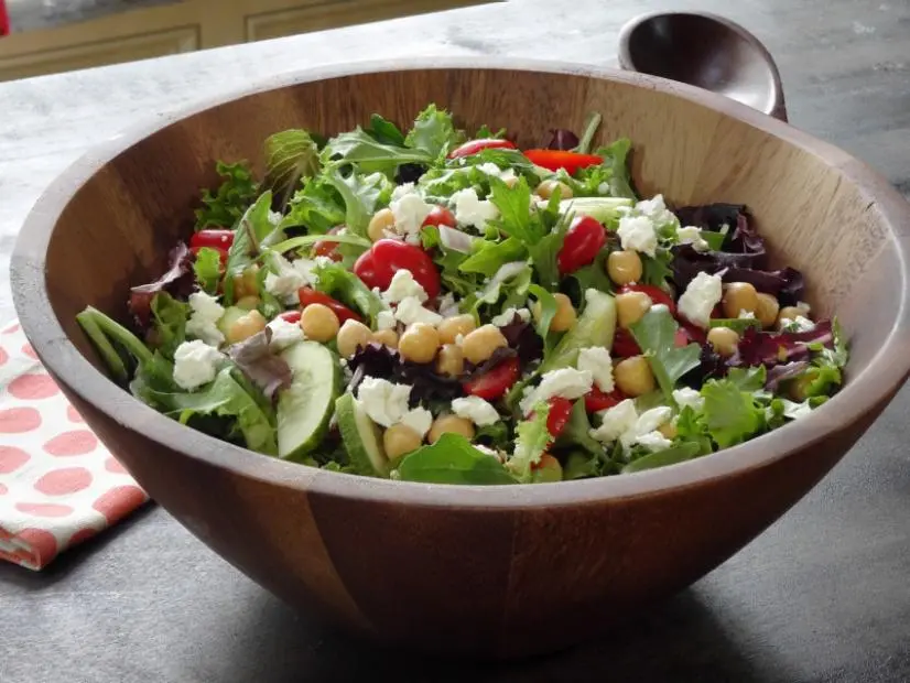 Chickpea Feta Salad over Greens Recipe Trisha Yearwood Food Network