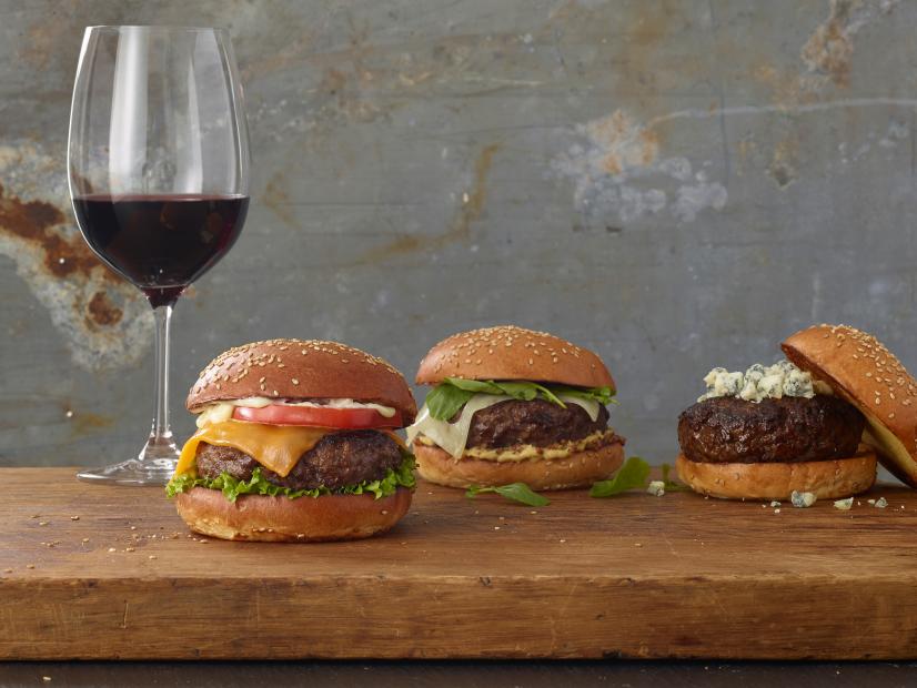Food Network's Hamburgers paired with Yellow Tail Big Bold Red.
