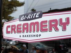On The Best Thing I Ever Ate, Aida Mollenkamp swoons over Bi-Rite's Sam's Sundae made with German cocoa, Bergamot olive oil and Maldon sea salt. Local dairy Straus Organic Dairy provides the freshest milk not just for Bi-Rite's famous sundaes but for their decadent ice cream cakes, too.