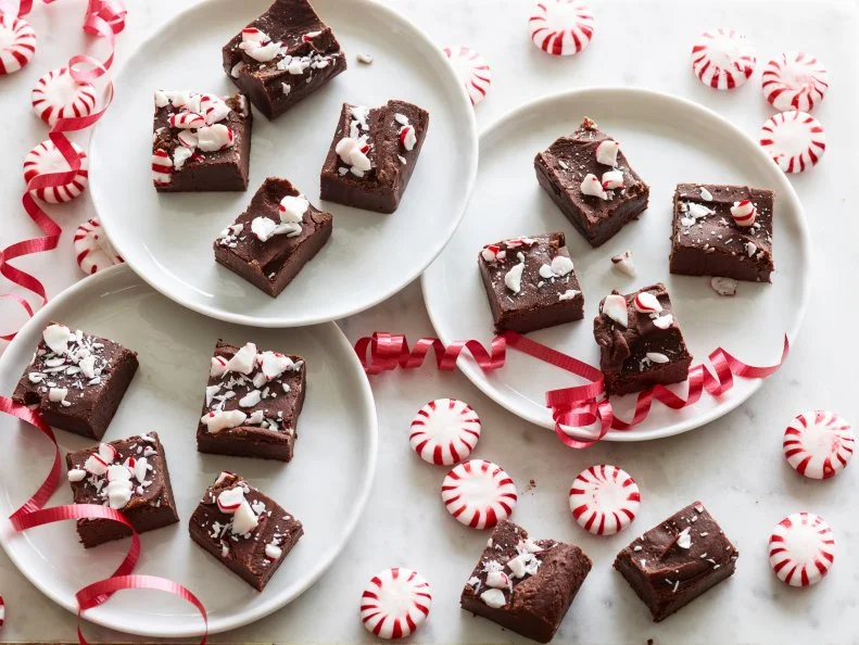 Ree DrummondThe Pioneer Woman/Christmas Cocktail PartyFood NetworkSemisweet Chocolate Chips, Sweetened Condensed Milk, Red Peppermint Candies