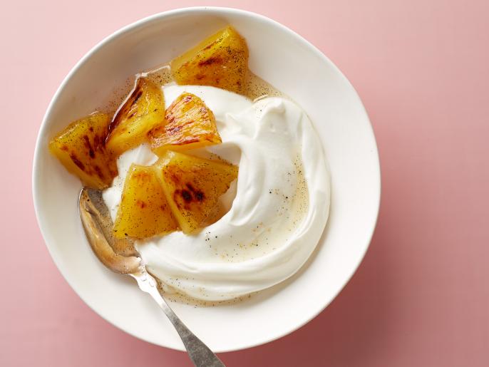 Honey Roasted Pineapple With Greek Yogurt Recipe Food Network Kitchen Food Network 