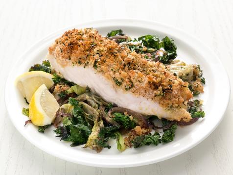 Deviled Cod with Winter Greens