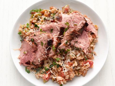 Herb-Crusted Pork Tenderloin with Tomato Rice