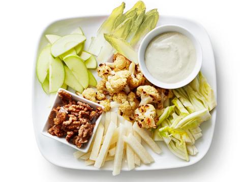 White Crudites with Blue Cheese Dip
