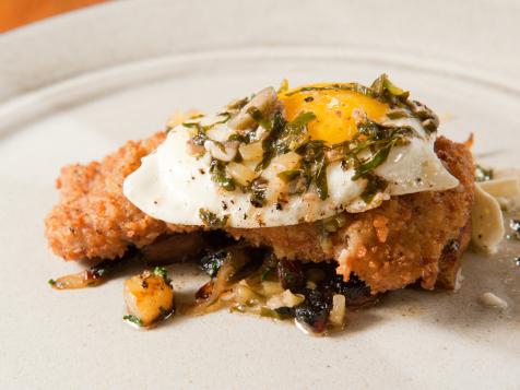 Wiener Schnitzel with Lemon-Lime Brown Butter, Paprika and Fried Eggs