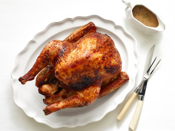 Roast Turkey with Mustard-Maple Glaze Recipe | Bobby Flay | Food Network