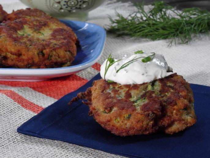 Zucchini Cakes with Herb Sour Cream Recipe Trisha Yearwood Food Network