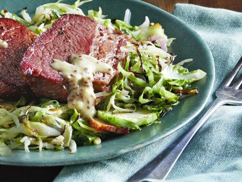 Sauteed Cabbage and Brussels Sprouts with Bacon and Caramelized Shallots