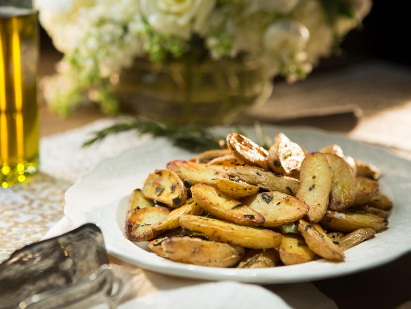 Host Tiffani Thiessen's side dish, Rosemary Potatoes, as seen on Cooking Channel's Dinner At Tiffani's, Season 1.