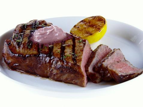 NY Strip Steak with Red Wine-Rosemary Butter