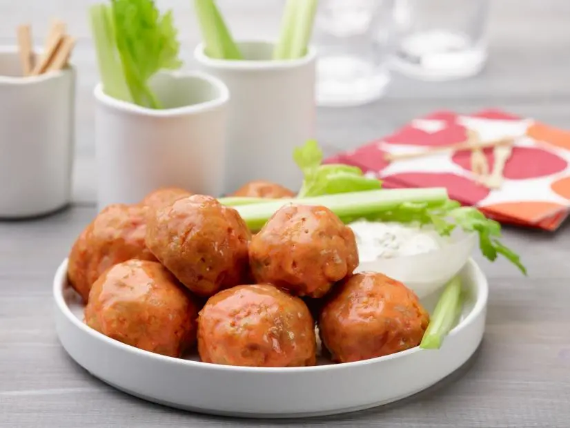 Chef Name: Food Network KitchenFull Recipe Name: Buffalo Chicken MeatballsTalent Recipe: FNK Recipe: Food Networks Kitchenâ  s Buffalo Chicken Meatballs, as seen on Foodnetwork.comProject: Foodnetwork.com, WINTER RECIPES/COCKTAILS/FNK VIDEOSShow Name: Food Network / Cooking Channel: Food Network