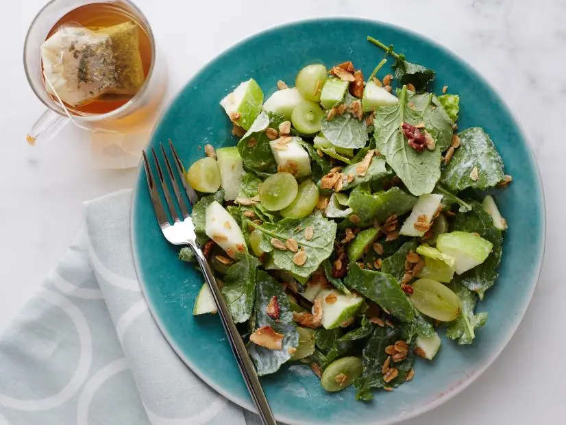 Food Network Kitchen's Greens, Grapes and Granola Breakfast Salad, as seen on Food Network.