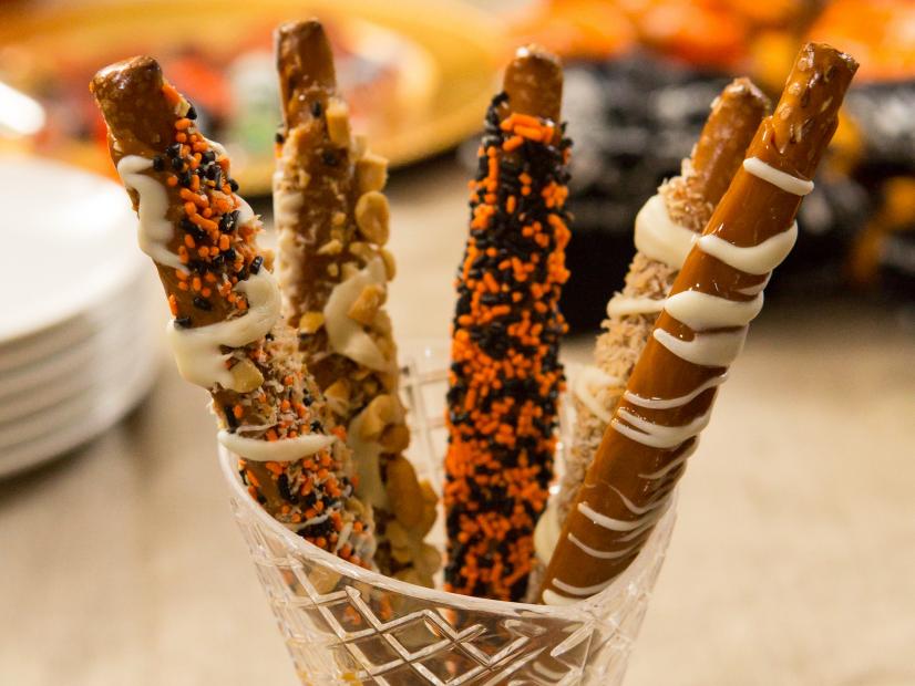 Food beauty of the Candied Pretzel Sticks, as seen on Food Network’s Patricia Heaton Parties, Season 1.