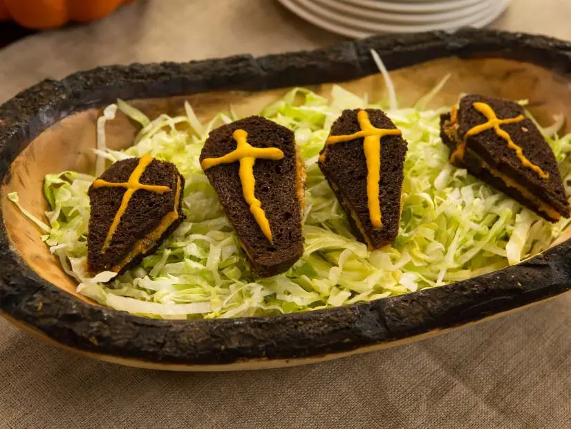 Food beauty of the Tombstone Sandwiches, as seen on Food Network’s Patricia Heaton Parties, Season 1.