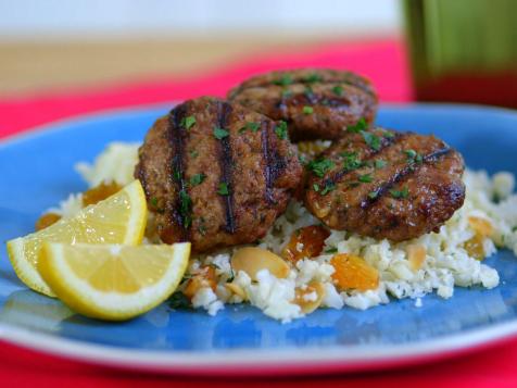 Spicy Lamb Patties with Cauliflower-Almond Rice