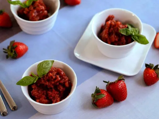 Strawberry Basil Granita Recipe | Food Network