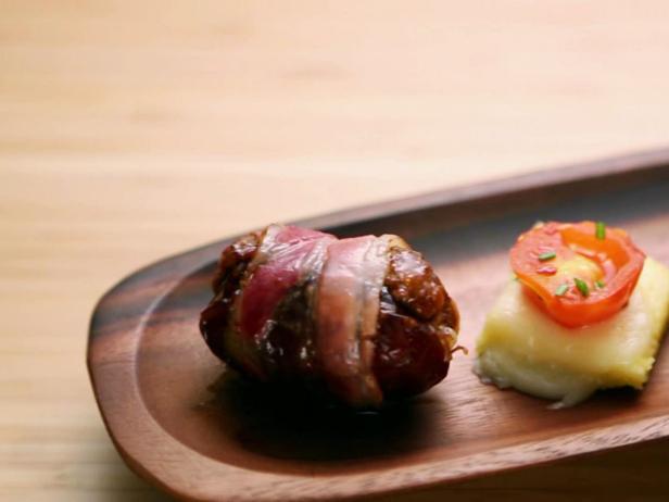 Bacon-Wrapped Dates with Chorizo and Manchego image