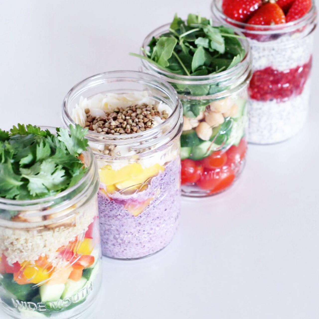 Overnight Oats Jars Milk Fruit Salad Food Storage Container Glass Breakfast  Cup with Lid and Spoon Mason Jars Kitchen Item