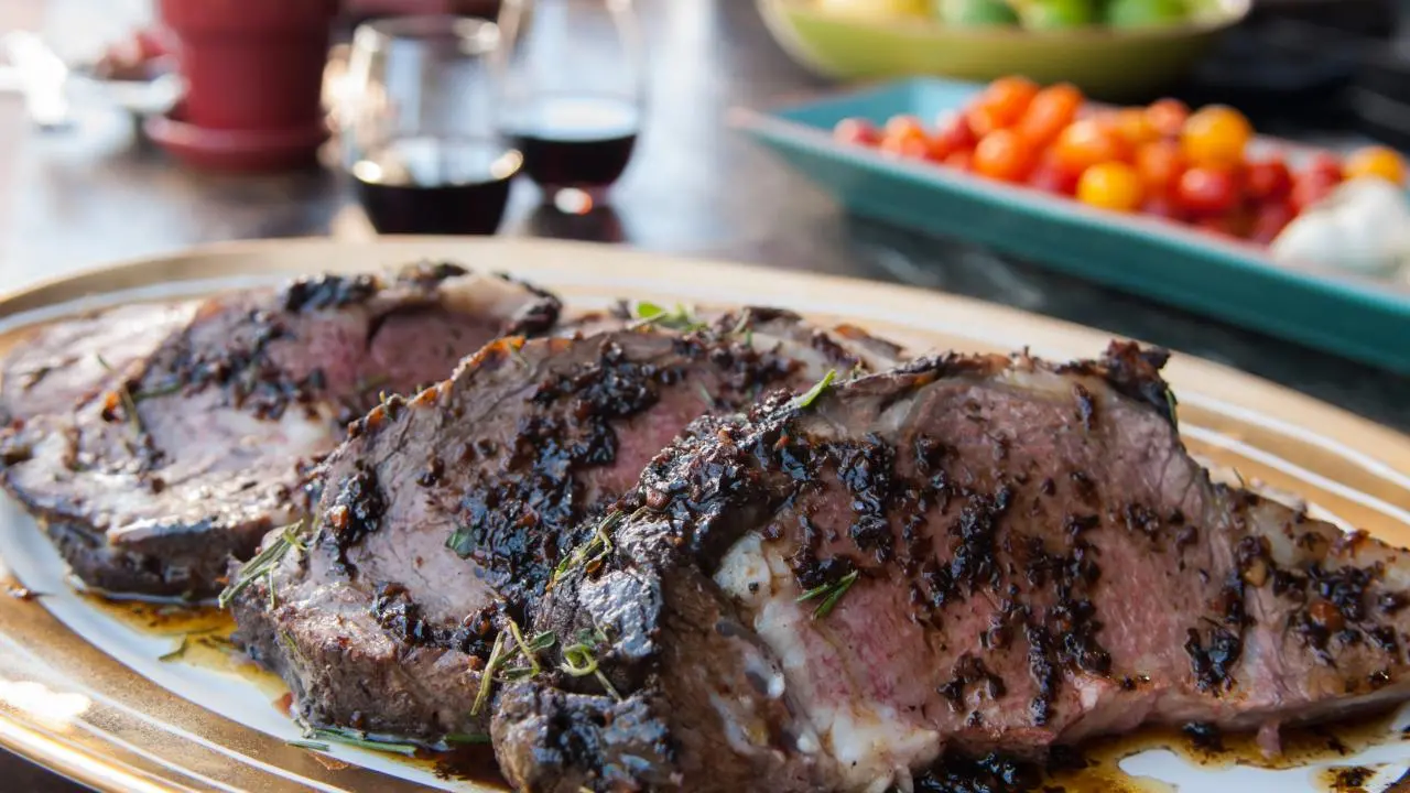 Smoked Prime Rib with Brown Butter Garlic Sauce