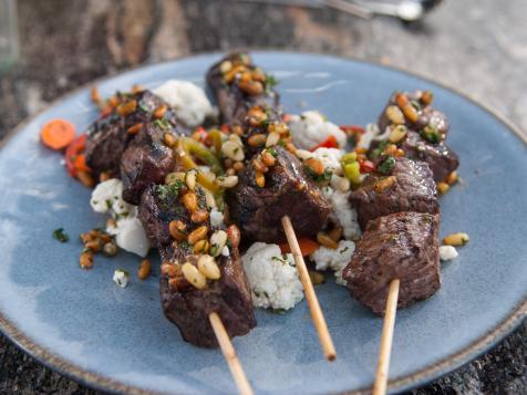 Chicago Beef Kebabs with Giardiniera and Gremolata