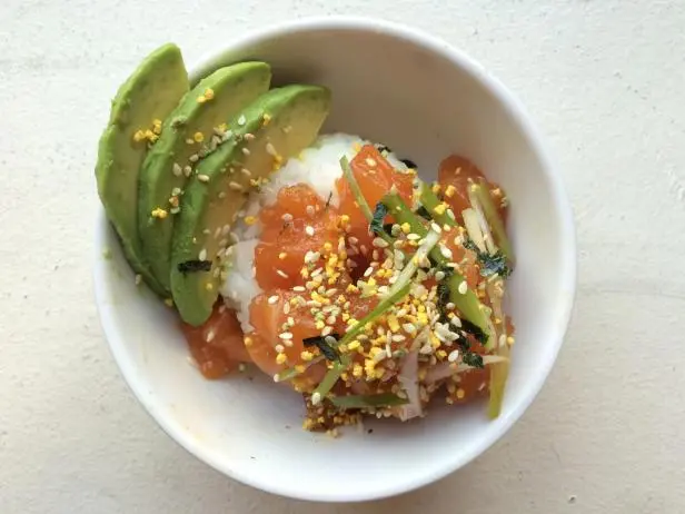 Salmon-Avocado Poke Bowls Recipe | Leah Brickley