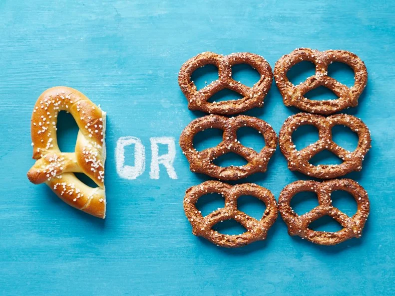 250 Calories worth of a soft pretzel or pretzels.