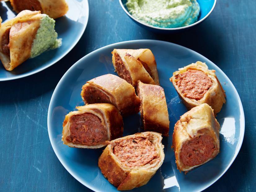 Food Network Kitchen's Mexican Chorizo Pigs in a Blanket, as seen on Food Network.