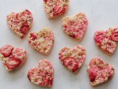FNK HEARTSHAPED FOODS FOR VALENTINE’S DAY HEART SHAPED FOODS FOR VALENTINE’S DAY, Food Network Kitchen, Food Network, Eggs, Bacon, Pancakes, Shrimp, Cheese, Pepperoni, Pork Chops, Cinnamon, Strawberries, Rice Cereal