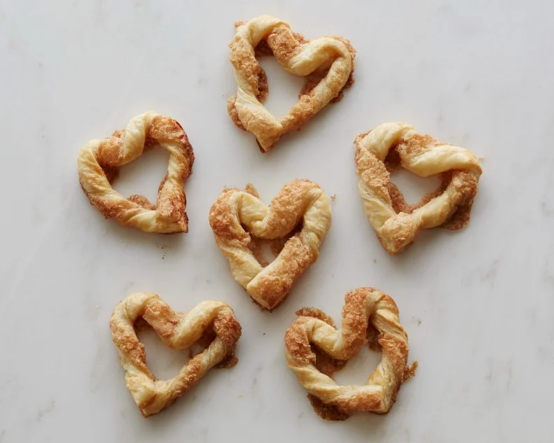 FNK HEARTSHAPED FOODS FOR VALENTINE’S DAY HEART SHAPED FOODS FOR VALENTINE’S DAY, Food Network Kitchen, Food Network, Eggs, Bacon, Pancakes, Shrimp, Cheese, Pepperoni, Pork Chops, Cinnamon, Strawberries, Rice Cereal