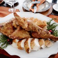 Host Giada de Laurentiis' dish, Crispy Truffled Turkey, as seen on Food Network’s Giada’s Holiday Handbook, Season 1.