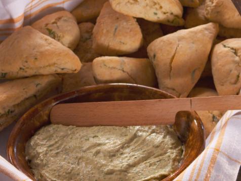Savory Garlic Scones with Cheesy Herb Spread